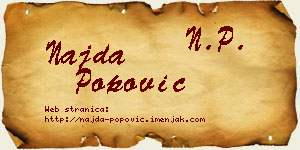 Najda Popović vizit kartica